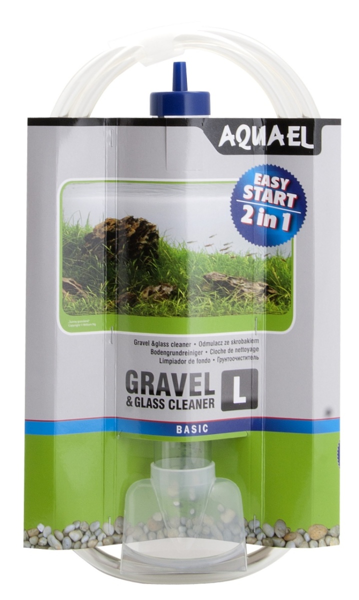 Грунтоочиститель AQUAEL GRAVEL & GLASS CLEANER L (33 см), со скребком
