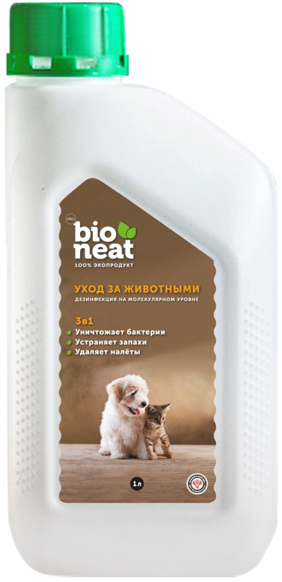 Bioneat средство для дезинфекции и устранения запахов Животные. Забота и уход, 1 л, 80346