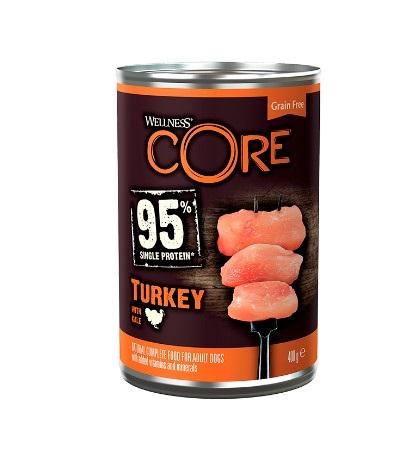 Wellness Core 95 Влажный корм для взрослых собак всех пород Индейка и капуста 400 г