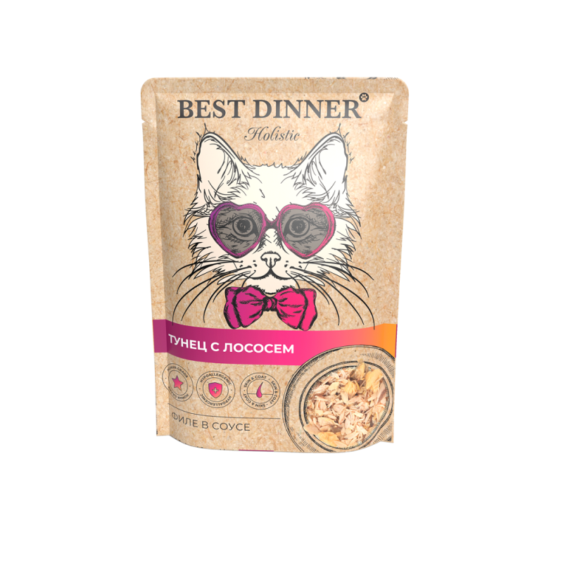 Best Dinner Паучи для кошек Тунец с лососем в соусе 76402 0,070 кг 60133, 10001001250
