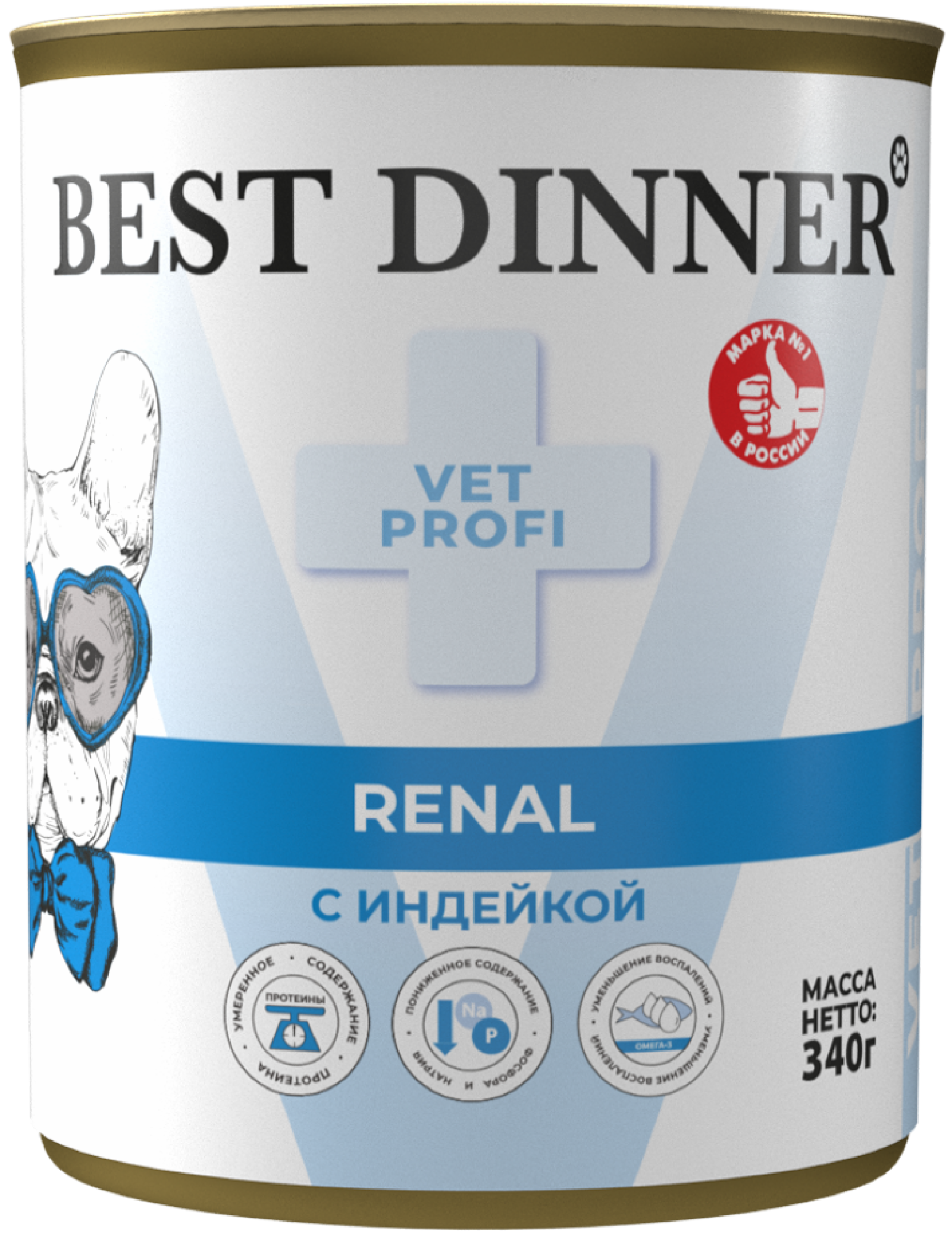 Best Dinner (вет.корма) Влажный корм при заболеваниях почек у взрослых собак с индейкой Renal 7808 0.100 кг 67365