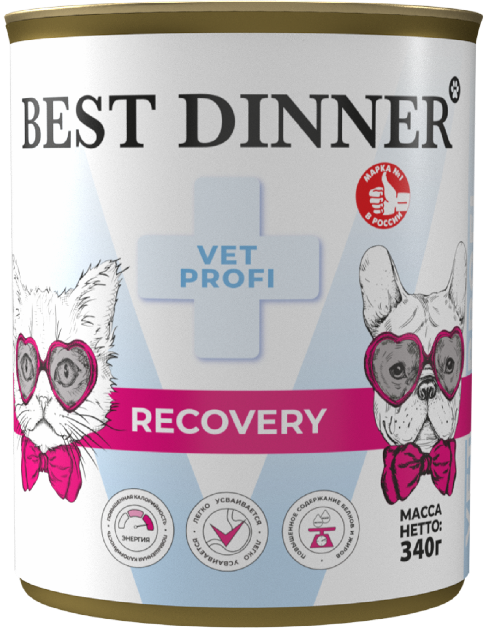 Best Dinner (вет.корма) Влажный корм повыш. калорийности для кошек и собак при истощении и послеоперац.восстановлении Recovery 7814 0.100 кг 67363