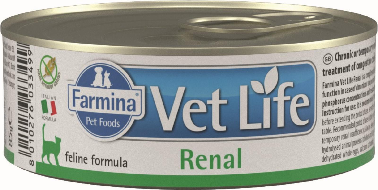 FARMINA вет.корма Консервы для кошек при почечной недостаточности VET LIFE 10860 0.085 кг 41132