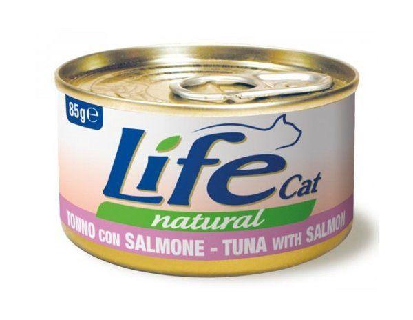         [94451]      Lifecat tuna with salmon 85g - консервы для кошек тунец с лососем в бульоне 85 гр. 1/24, 94451