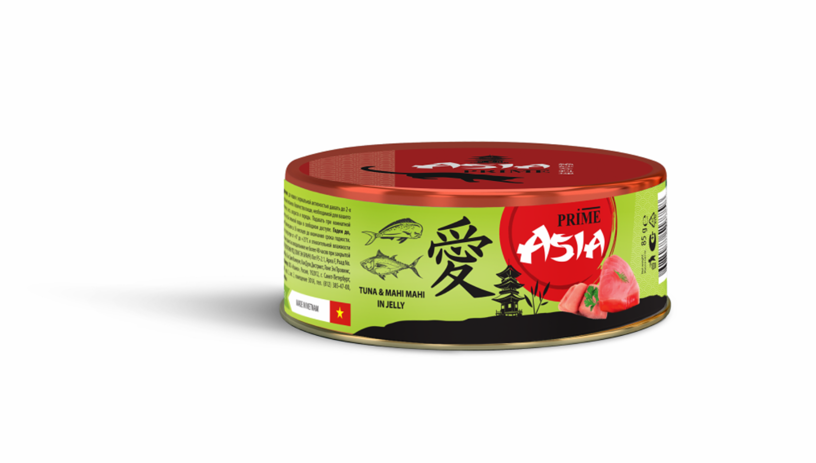 Prime Asia ВИА Консервы для кошек Тунец с рыбой махи-махи в желе 137.7.1072 0,085 кг 62115