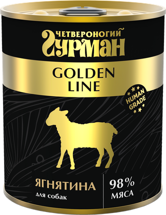Четвероногий гурман Golden Line консервы для собак с ягненком в желе 340 г, УТ-038361