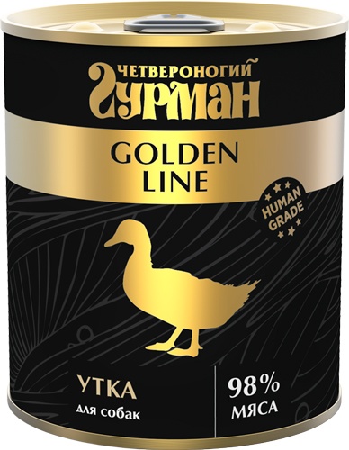 Четвероногий Гурман 33437 Golden кон.длЯ собак Утка натуральная в желе 340г, 97818