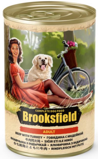 Brooksfield Консервированный корм для собак Говядина с Индейкой и рисом 5654001 | Adult All Breeds Beef with Turkey, 0,4 кг, 53839