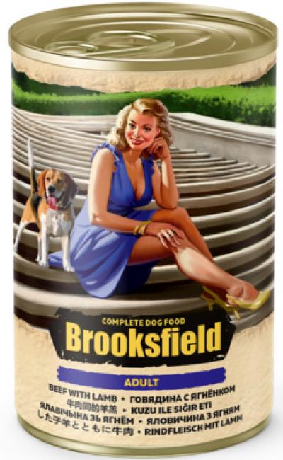 Brooksfield Консервированный корм для собак Говядина с Ягнёнком и рисом 5654003, 0,4 кг, 53841