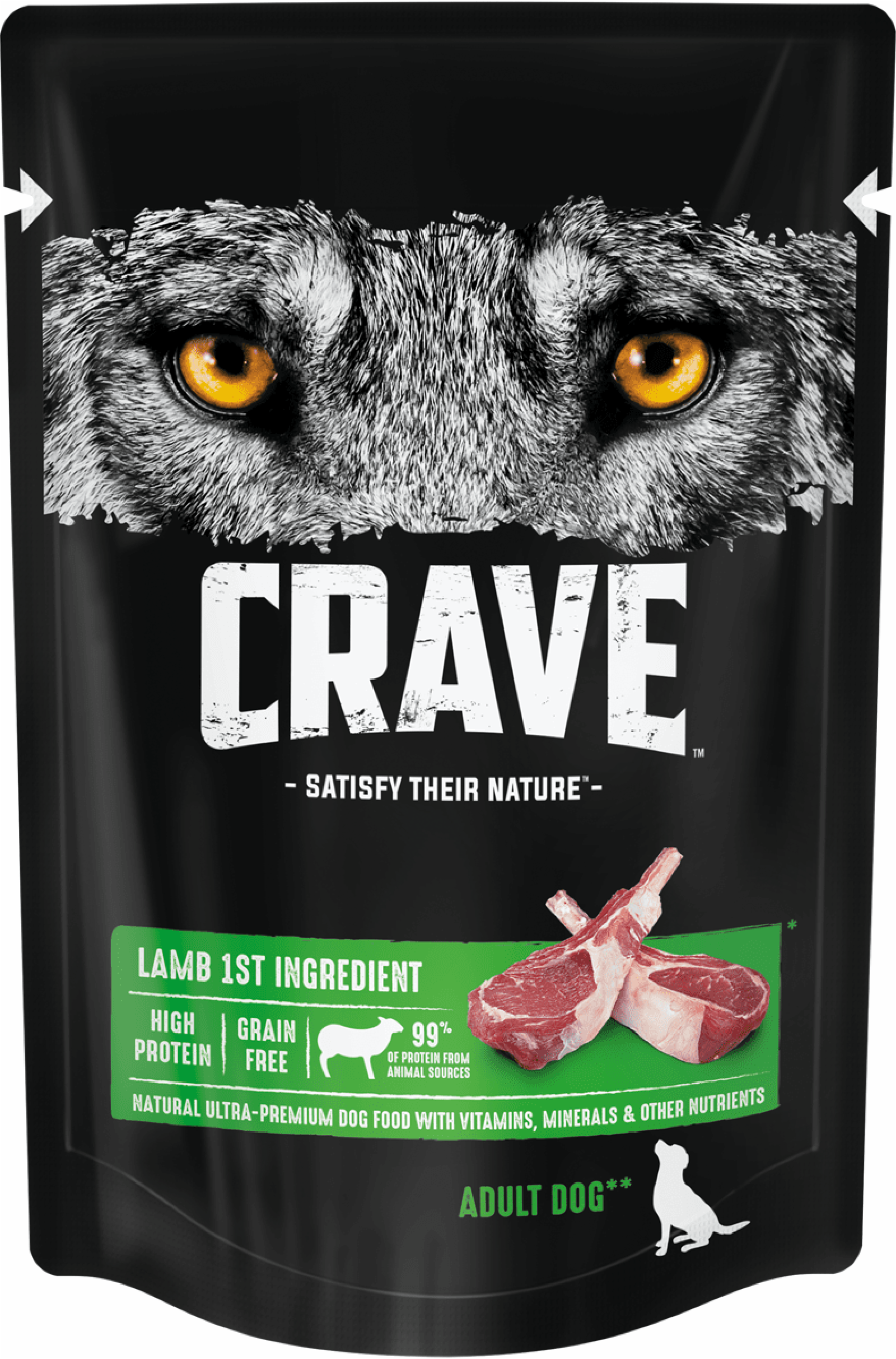 Crave Паучи для взрослых собак всех пород с ягнёнком 85г. 10245362 0.085 кг 52813