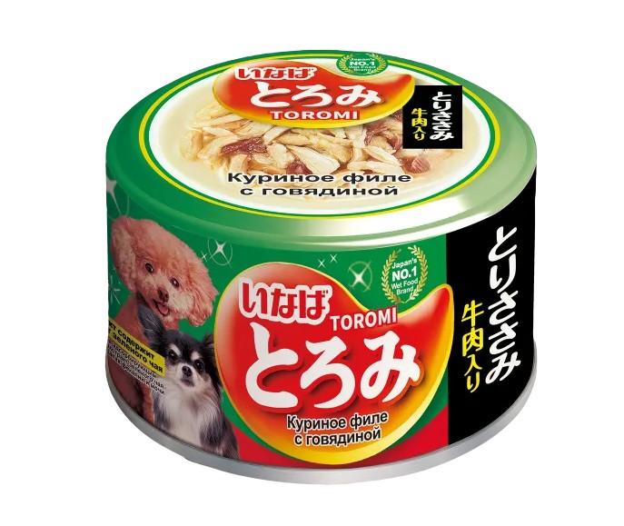 Inaba Тороми консервы для собак в бульоне филе курицы и говядины 139.1167 0.080 кг 60103