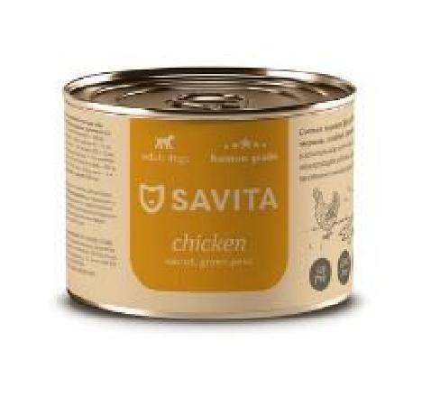 SAVITA консервы Консервы для собак «Курица с морковью и зеленым горошком» 11вн42 0,240 кг 59790, 16001001496
