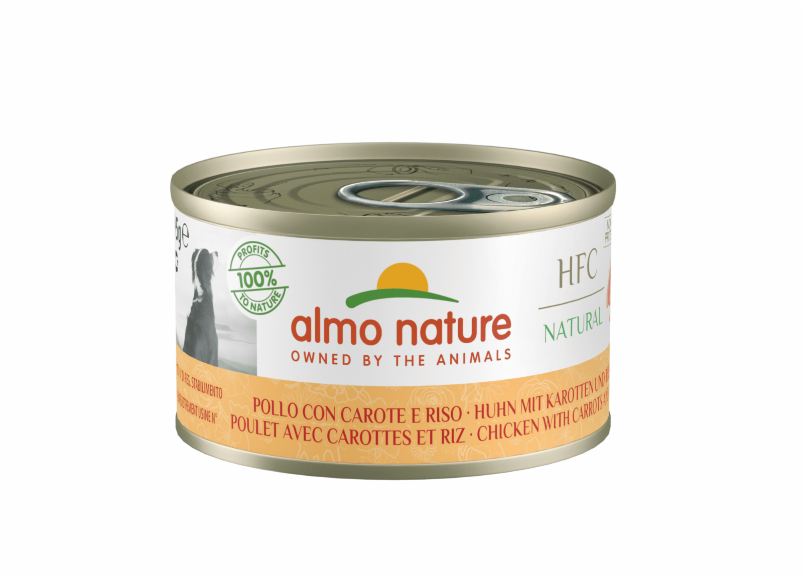 Almo Nature консервы Консервы для собак Курица с морковью и рисом по-домашнему(HFC - Natural - Chicken with Carrots and Rice) 5571 0.095 кг 10361