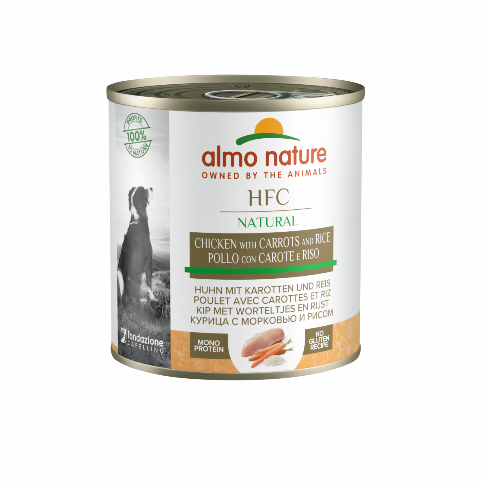Almo Nature консервы Набор 24 штуки по 0,095 г Консервы для собак Курица с морковью и рисом по-домашнему(HFC - Natural - Chicken with Carrots and Rice) 5571 2.280 кг 10361.1, 9400100636