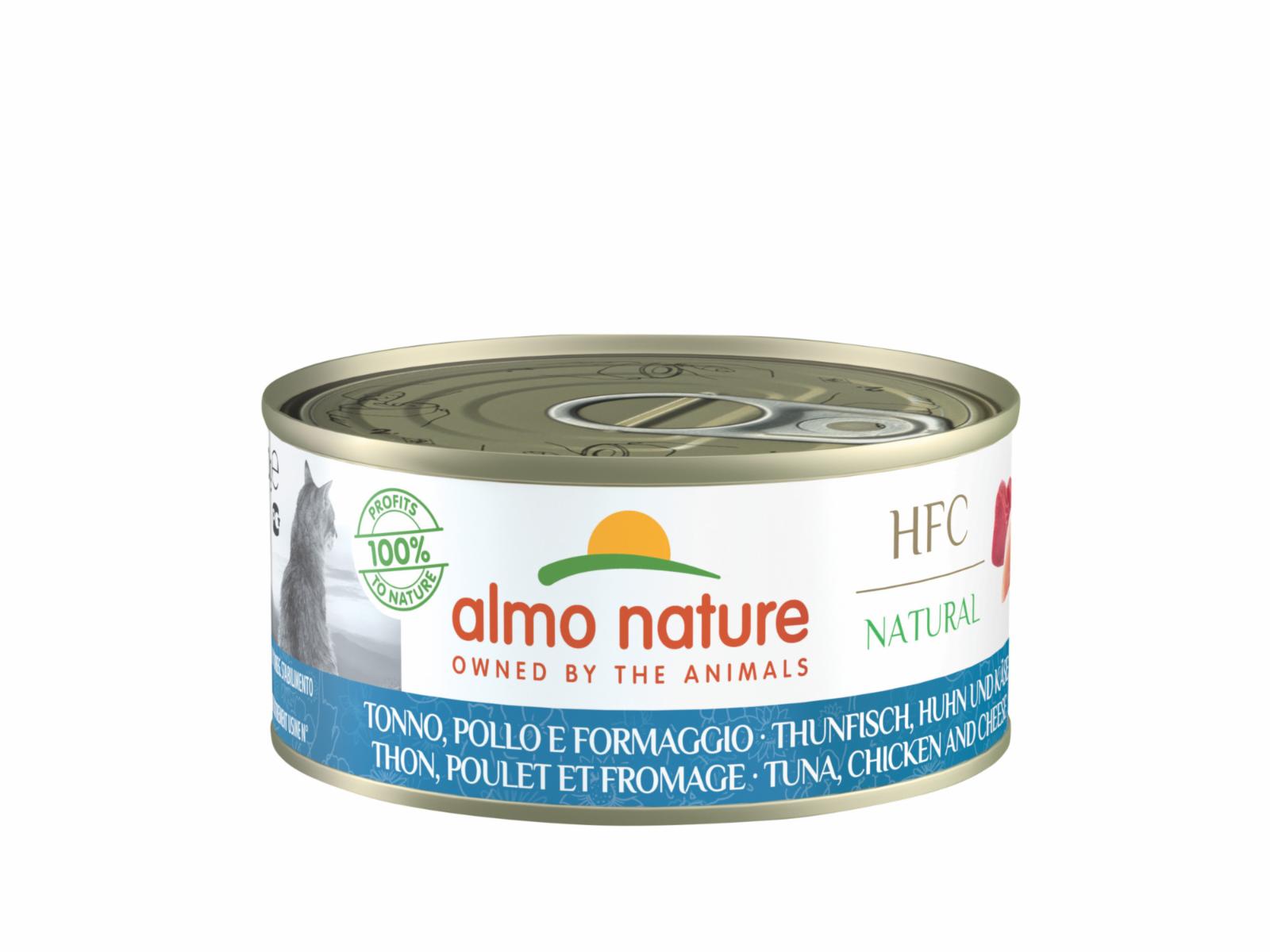 Almo Nature консервы Консервы для Кошек с Курицей Тунцом и Сыром (HFC - Natural - Tuna Chicken and Cheese ) 5130H 0.150 кг 44597