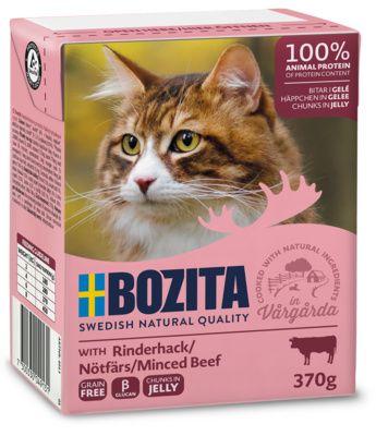 Bozita Кусочки в желе для кошек c рубленой говядиной , 0,37 кг 