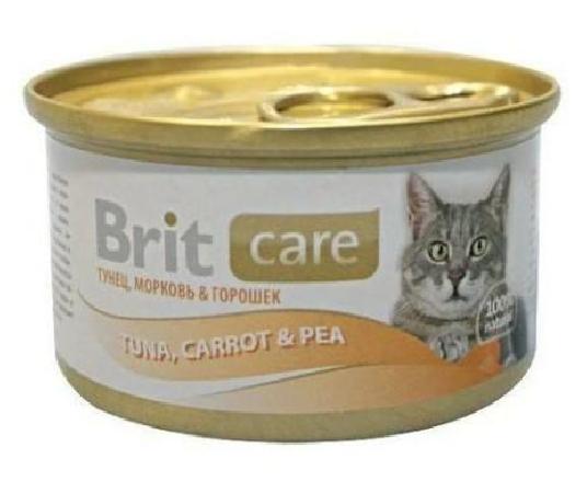 Brit Tuna,Carrot&Pea Консервы для кошек Тунец, морковь и горошек 80г