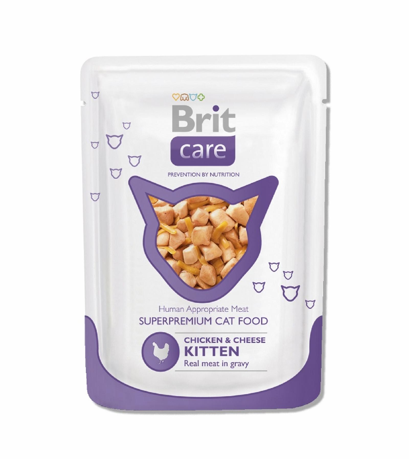 Brit Паучи для котят Care с курицей и сыром (Chicken&Cheese Kitten) 100122 0,080 кг 38515, 300100423