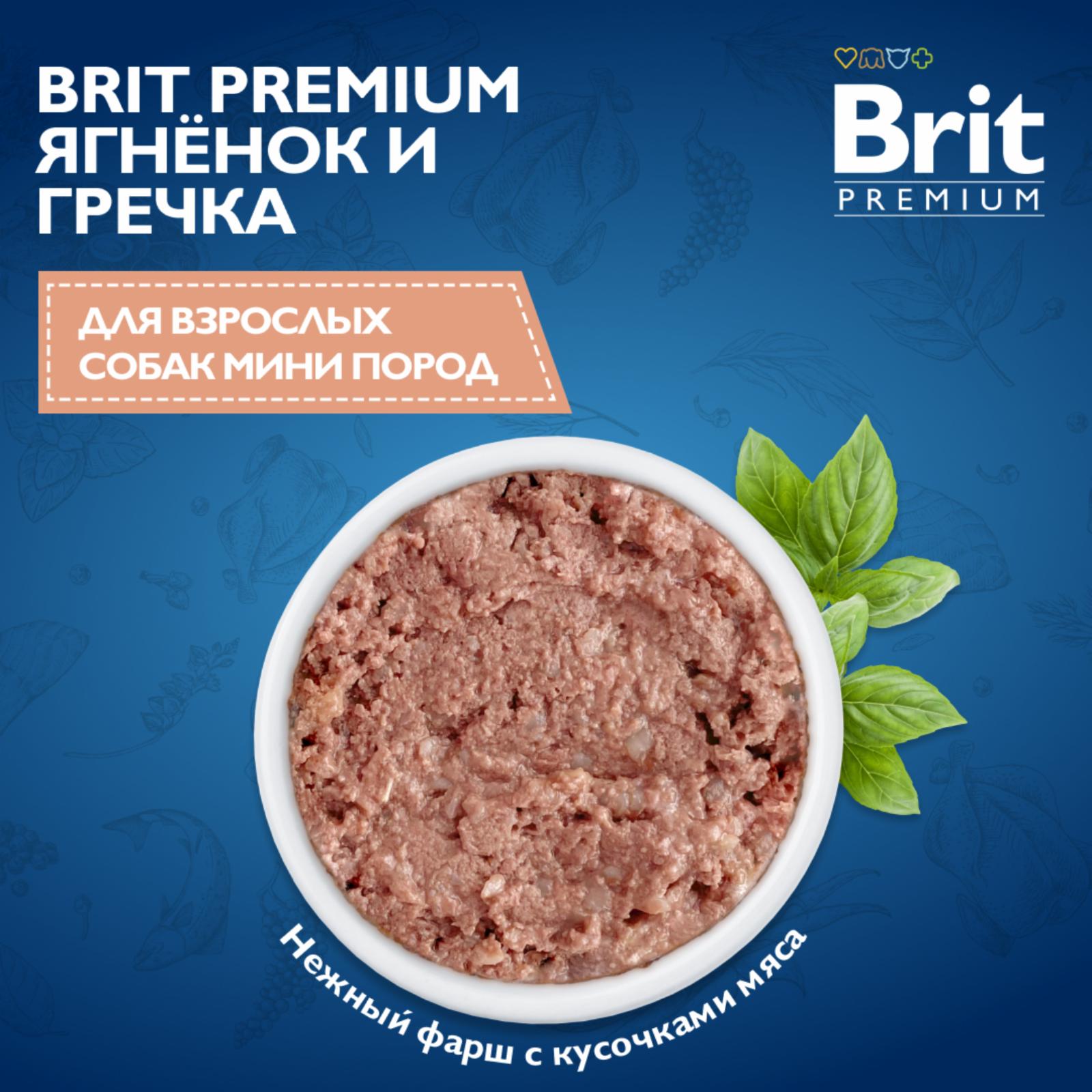 Brit Консервы Premium by Nature с ягненком и гречкой для взрослых собак мелких пород 5048977 0.100 кг 58348