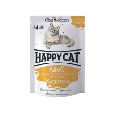 Happy cat Паучи для кошек курица ломтики в соусе 7502305 0,100 кг 58095, 3400100681