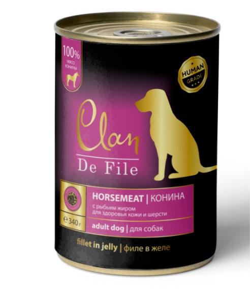 Clan De File влажный корм для взрослых собак всех пород, конина 340 гр