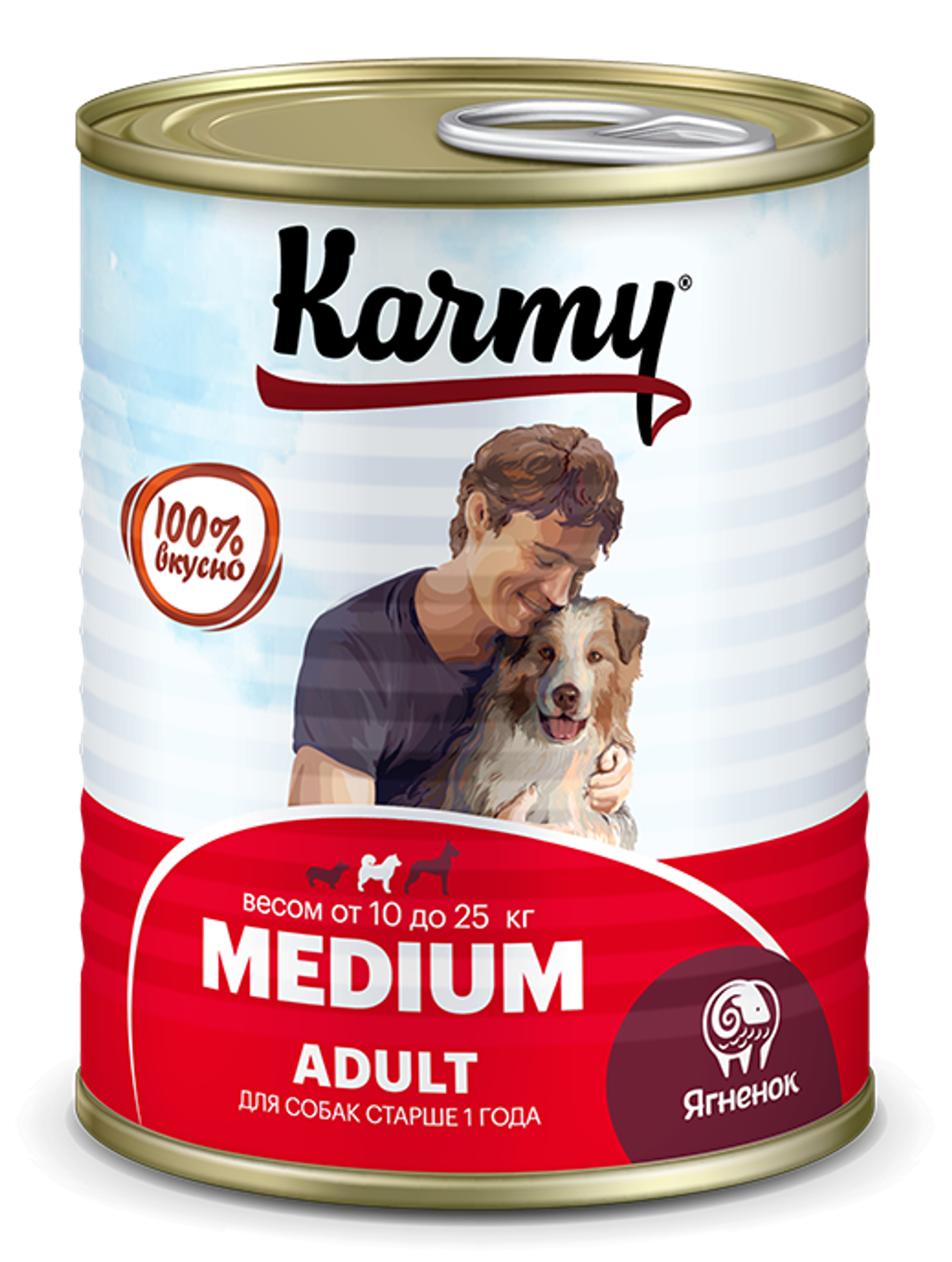 Karmy (влажный корм) Консервированный корм для взрослых собак средних пород с ягненком 340г УТ-00008070 0.340 кг 69940