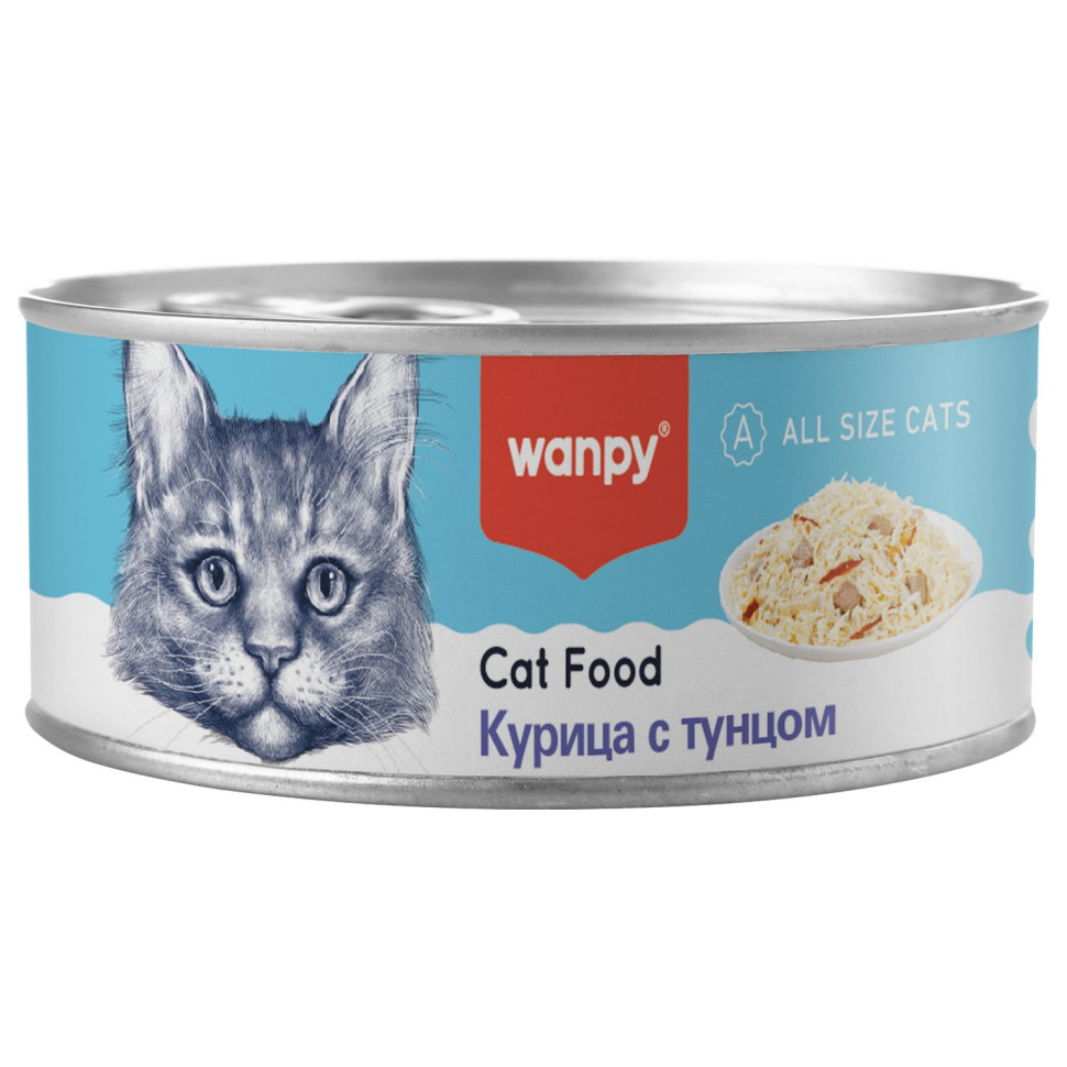 Wanpy Cat Консервы для кошек Курица с тунцом 95 г, TNC-05