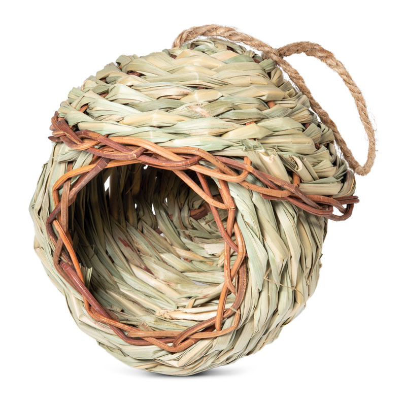 Гнездо-Домик NATURAL для птиц из луговых трав Избушка, d135x*145265мм