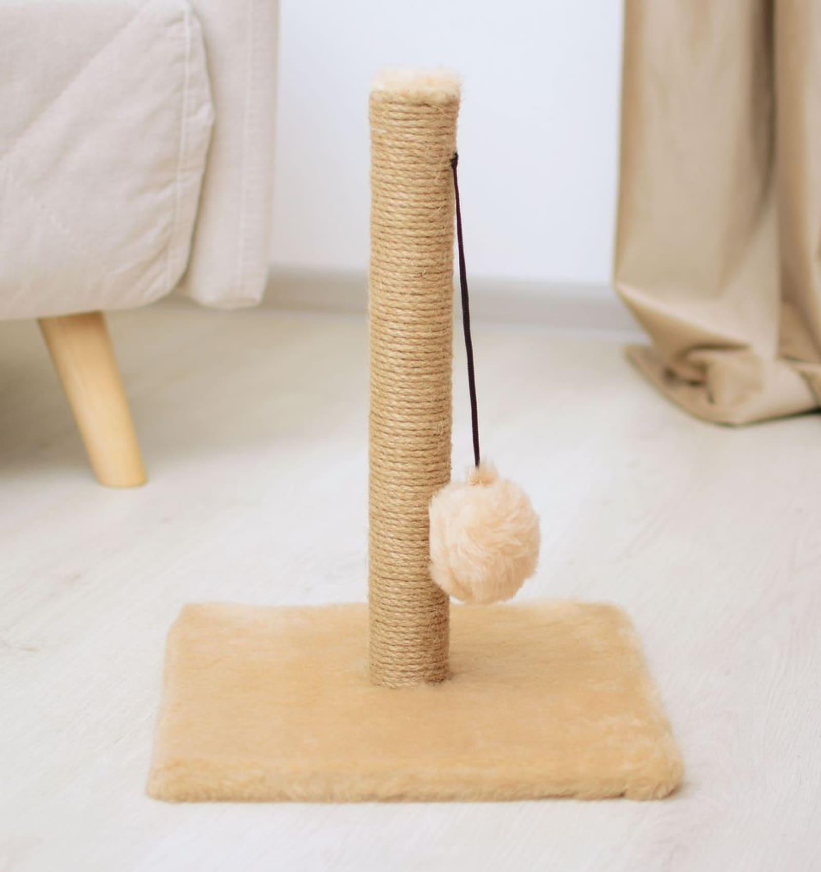 PETSHOP когтеточки Когтеточка-столбик серая с помпоном 30*30*42см (столбик 40см) джут мех 99ред99 я8292сер 1.530 кг 64582