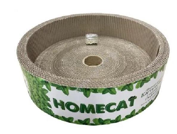 HOMECAT Мятная когтеточка для кошек, с бортами, круглая, гофрокартон 36х10 см