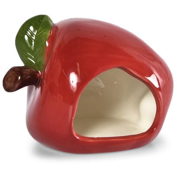 HOMEPET 9 см х 8,5 см х 8,5 см домик для мелких грызунов яблоко керамический, 83658