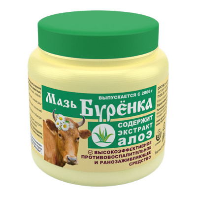 Буренка Фито-мазь для вымени дойных коров АЛОЭ банка 200 г 