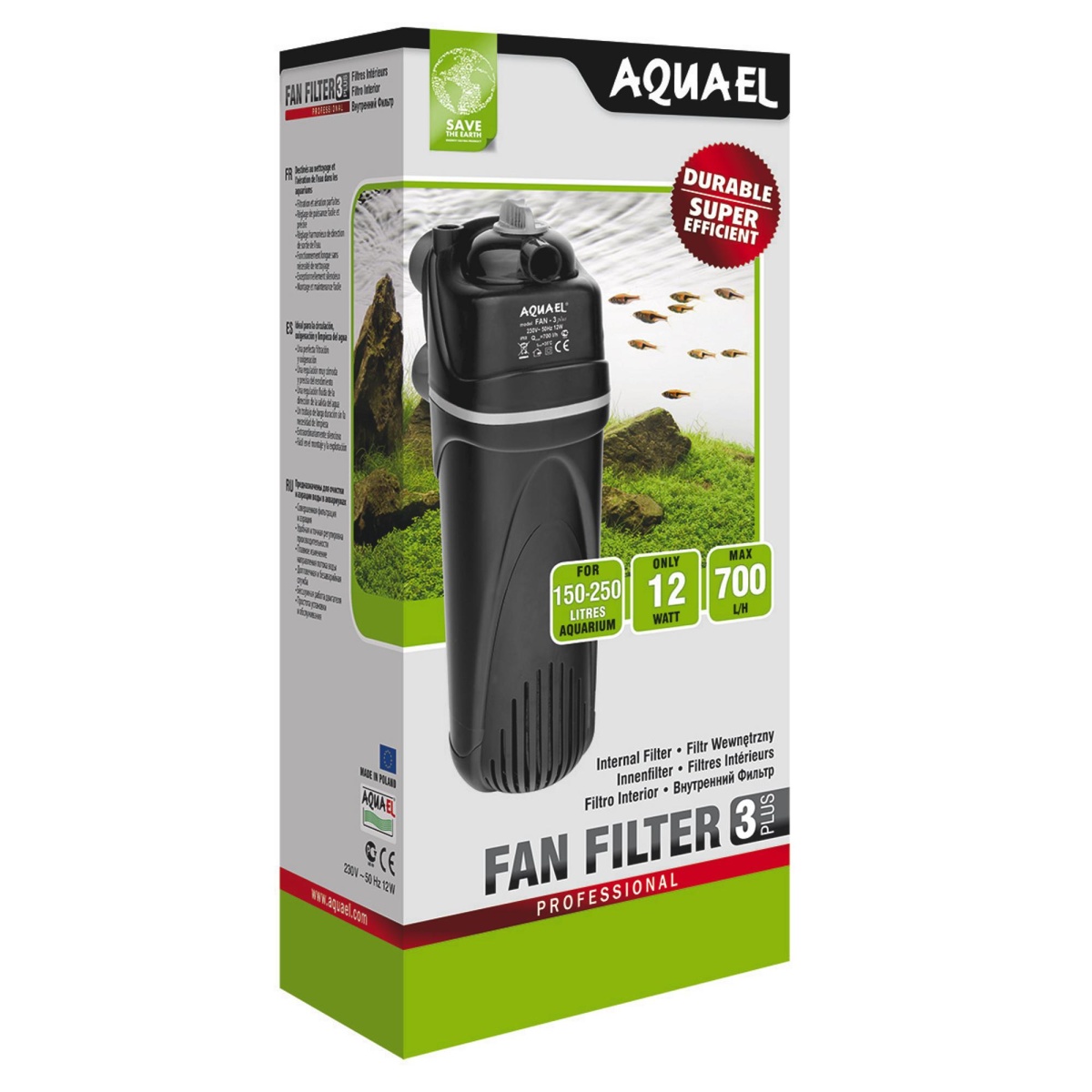 Фильтр внутренний AQUAEL FAN FILTER 3 plus (150-250л), 700 лч 