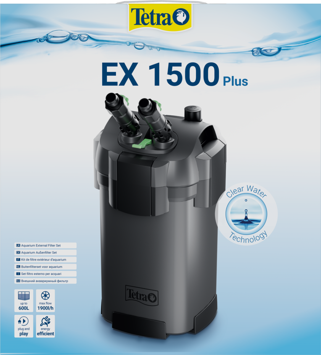 Внешний фильтр Tetra EX 1500 Plus для аквариумов 300 - 600 литров, 302785