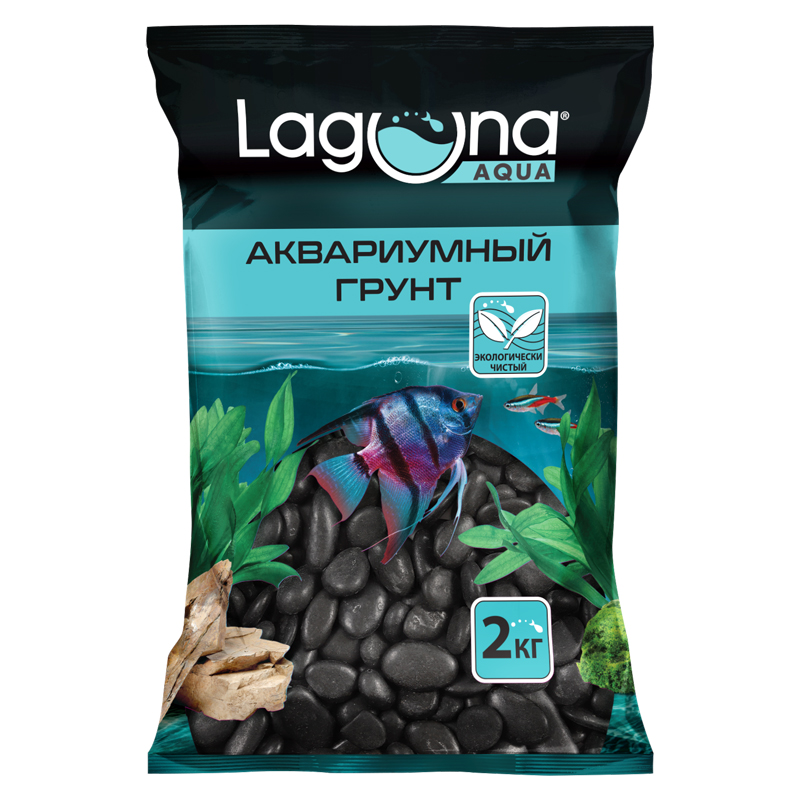 10105A Грунт Laguna 2кг натуральный речная галька коричневый 5-10мм