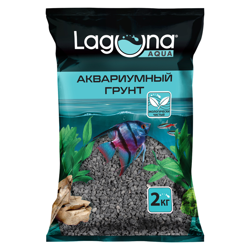 20106A Грунт Laguna 2кг натуральный черный, 2-4мм