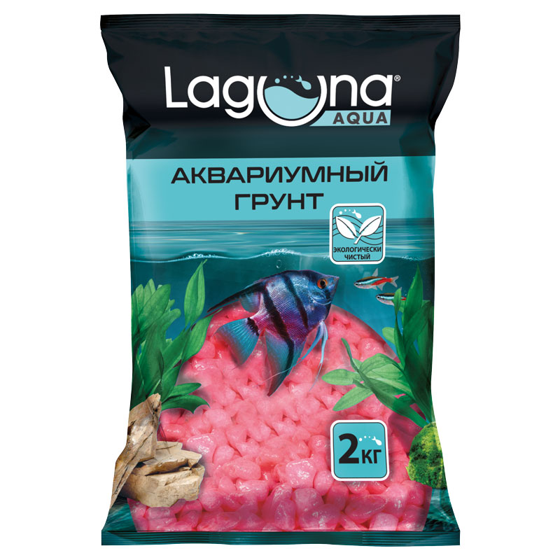 20604D Грунт Laguna 2кг натуральный цветной розовый, 5-8мм
