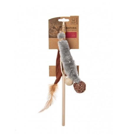 M-Pets удочка-дразнилка для кошек NATURA Trio 35 см , 59300100858