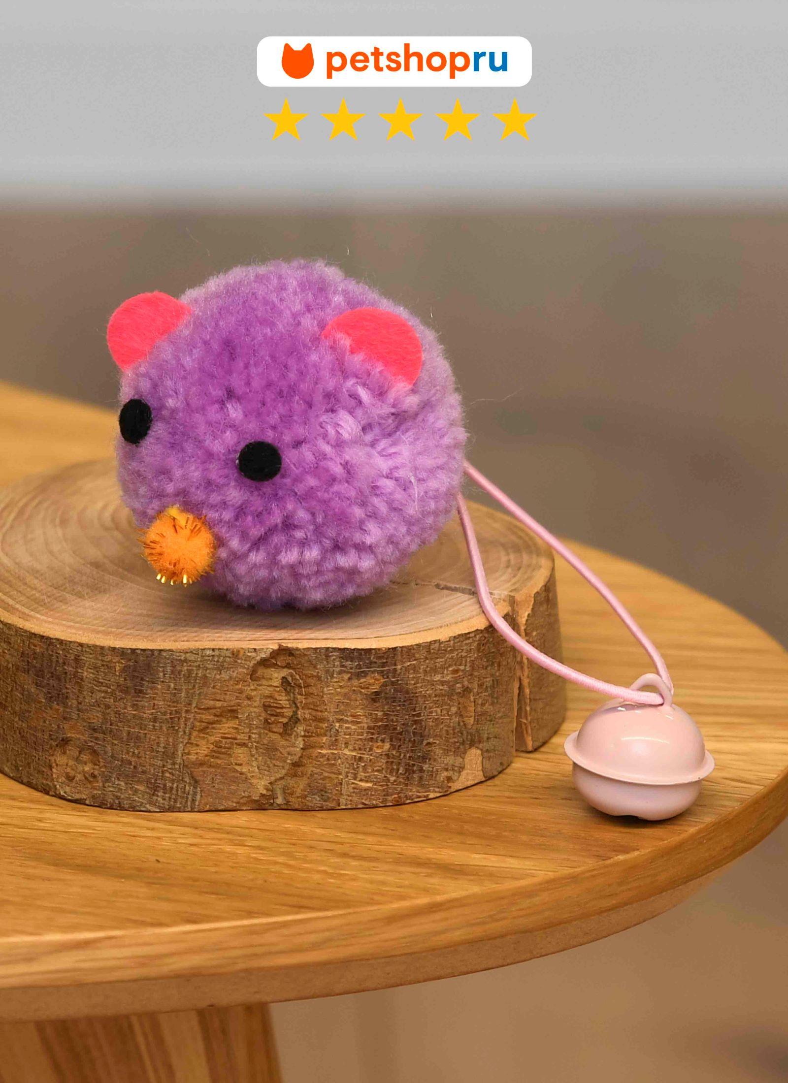 PETSHOP Игрушка мышка для кошек 11 см цвет в ассортименте PS123 0.100 кг 66343