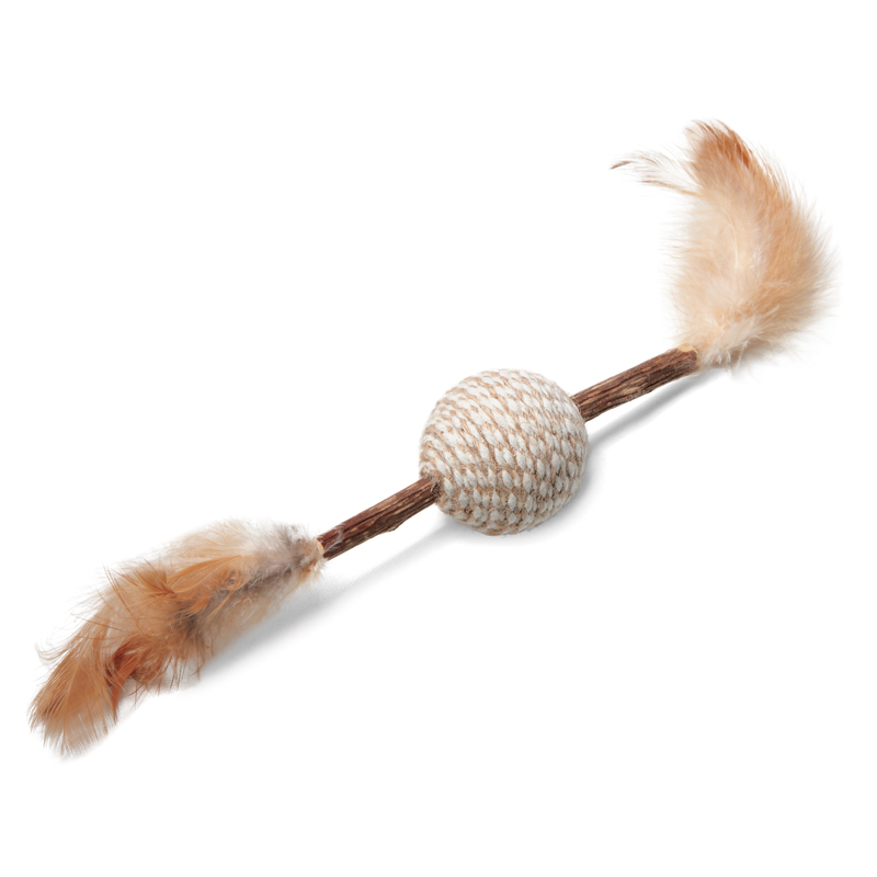 Игрушка для кошек из мататаби Мячик с перьями d40220мм серия NATURAL, 22171072, 600100