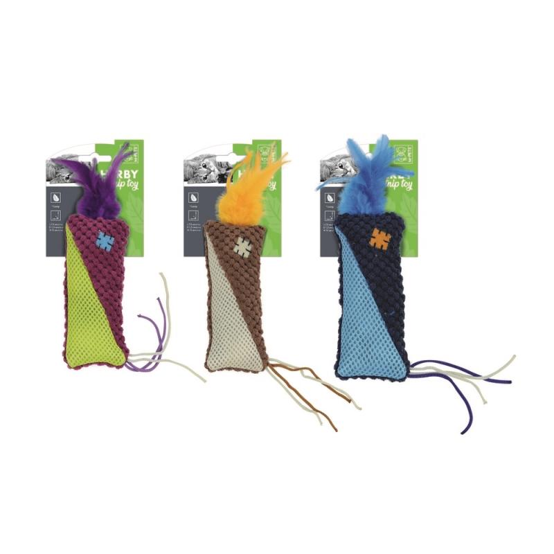 M-Pets плюшевая игрушка для кошек с кошачьей мятой Herby 15x7,5x1.5 см цвет в ассортименте, 18600100100758