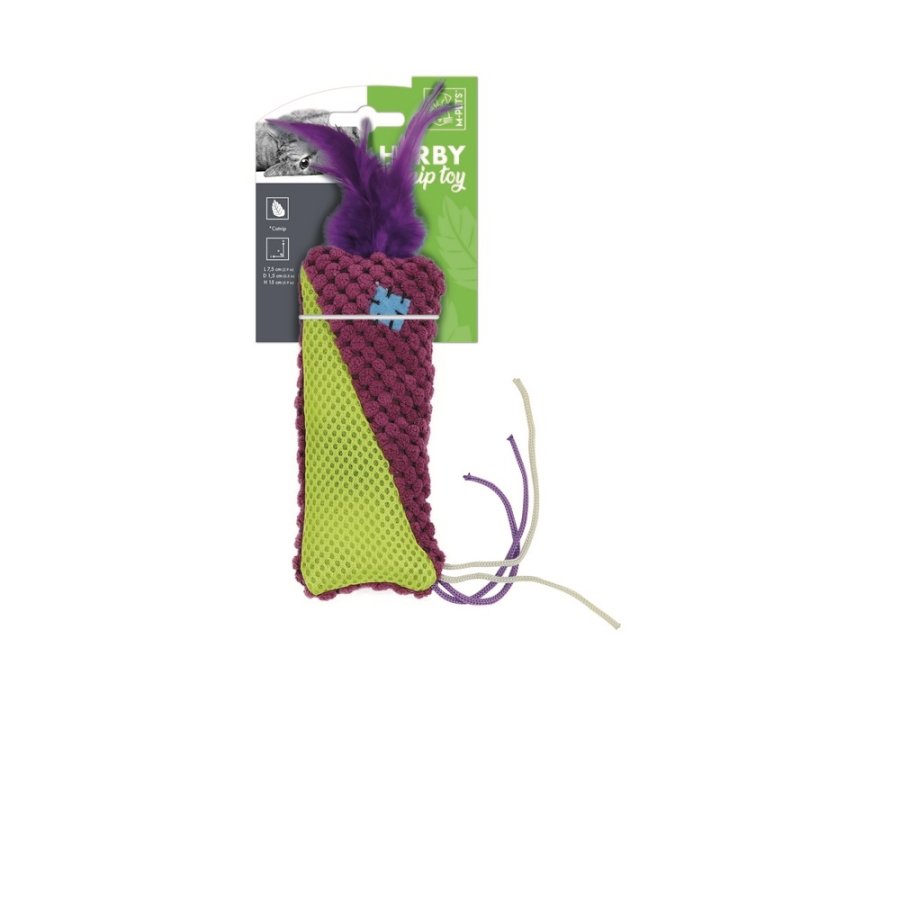 M-Pets плюшевая игрушка для кошек с кошачьей мятой Herby 15x7,5x1.5 см цвет в ассортименте, 18600100100758