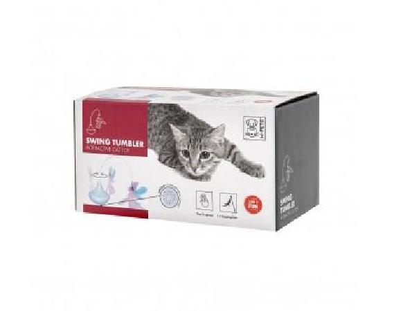 M-Pets интерактивная игрушка для кошек SWING Tumbler белая 8,2x8,2x18 см