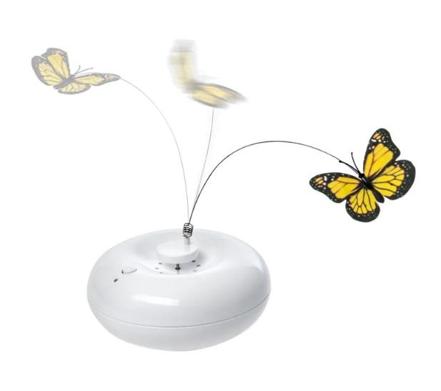 M-Pets Интерактивная игрушка для кошек CRAZY Butterfly белая 
