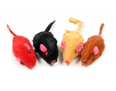 Триол Игрушка для кошек Мышь цветная 4штх45-50мм 