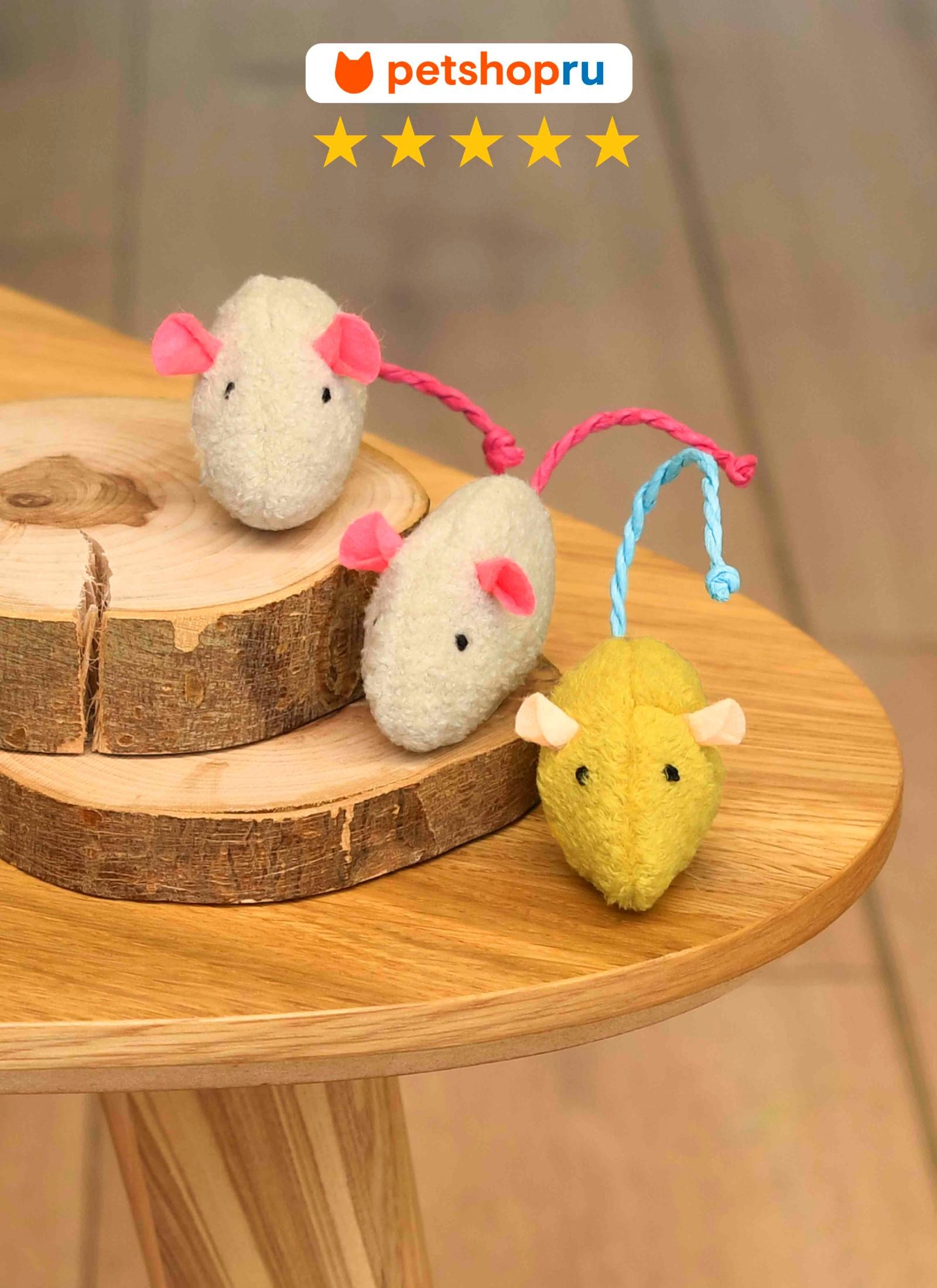 PETSHOP Набор игрушек для кошек 3 мышки цвет в ассортименте PS112 0.100 кг 66334