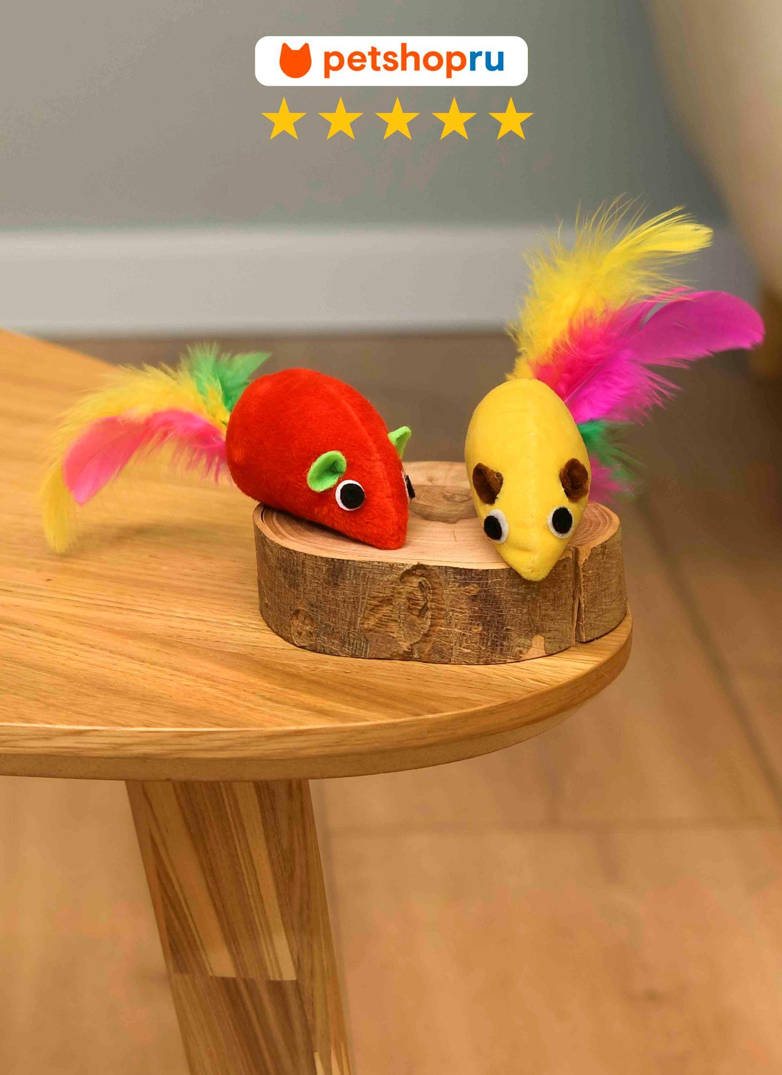 PETSHOP Набор игрушек для кошек 2 мышки цвет в ассортименте PS127 0.100 кг 66346