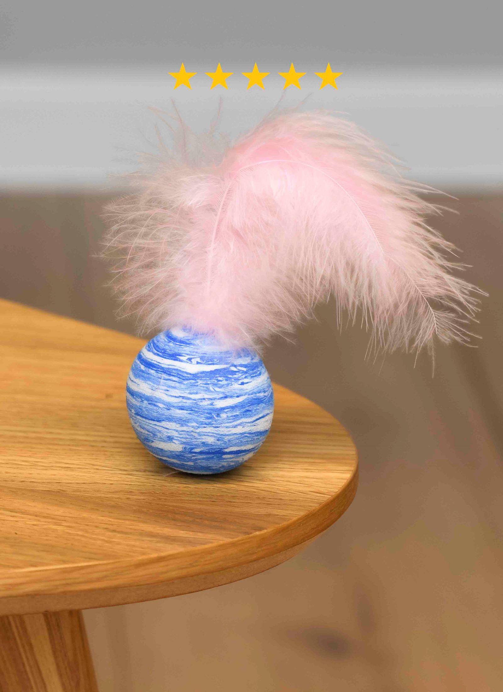 PETSHOP Мячик для кошек с перьями цвет в ассортименте 4 см. PS098 0.100 кг 66321