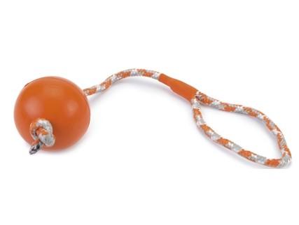 Beeztees Игрушка для собак Мячик 6,5см на веревке 30см оранжевый, литая резина