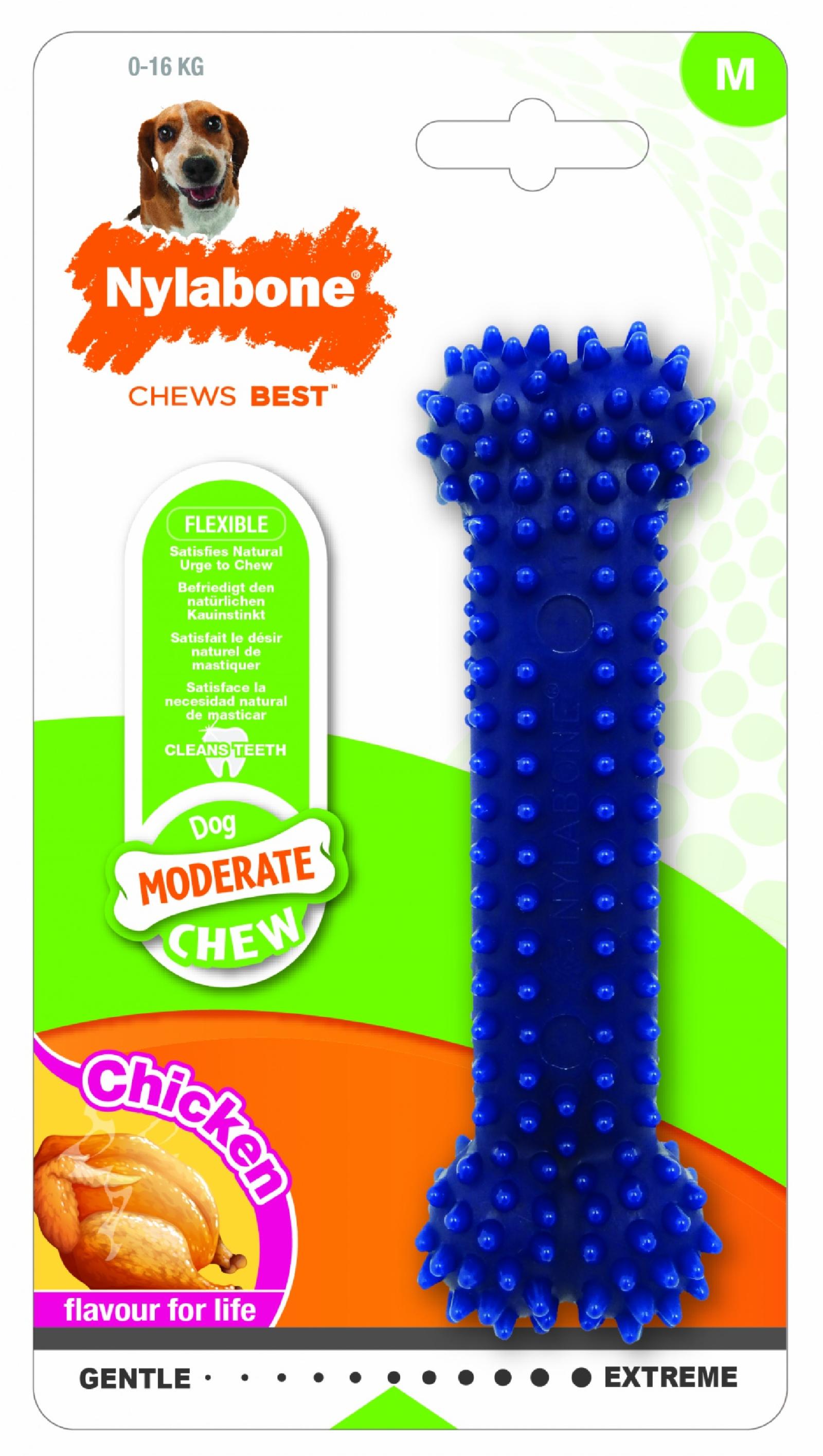 Nylabone Косточка умеренно-жесткая аромат курицы М  (Moderate Dental Chew) 981280EU 0,109 кг 47604